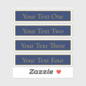 Sticker Marine Blue Gold Clear Nom ou entreprise transpare (Feuille)