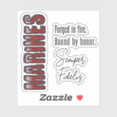 Sticker MARINES forgées en feu (Feuille)