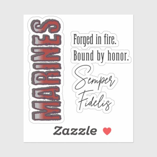 Sticker MARINES forgées en feu (Feuille)