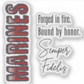 Sticker MARINES forgées en feu (Devant)