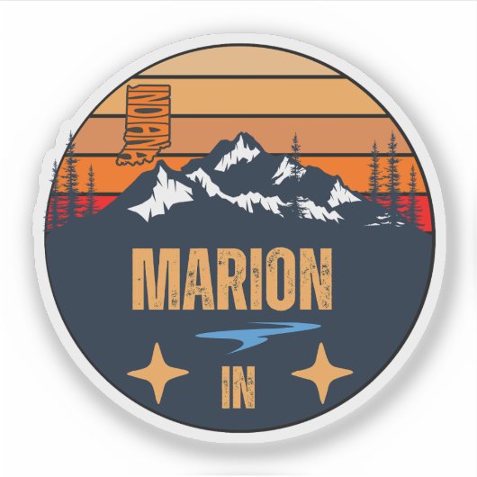 Sticker Marion, Indiana (Devant)