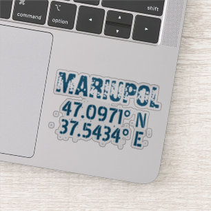 Sticker Marioupol Ukraine Latitude & Longitude Distressed