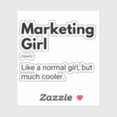 Sticker Marketing Girl Funny Marketer Définition (Feuille)