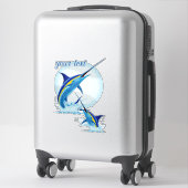 Sticker Marlin Bleu Jaillissant de l'Océan (Sur valise)