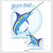 Sticker Marlin Bleu Jaillissant de l'Océan (Feuille)