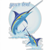 Sticker Marlin Bleu Jaillissant de l'Océan (Devant)