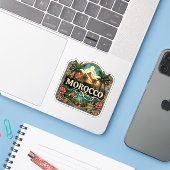 Sticker Maroc (Ordinateur portable avec iPhone)