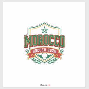 Sticker Maroc Football 2026 Football Gras Pays Typographie