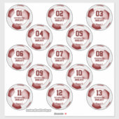 Sticker maroon blanc équipe couleurs garçons filles footba (Feuille)