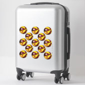 Sticker maroon or basketball coutume 13 joueurs noms (Sur valise)