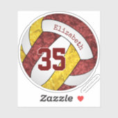 Sticker maroon or filles volleyball équipe couleurs avec n (Feuille)