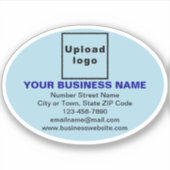 Sticker Marque commerciale sur bleu clair forme ovale Viny (Devant)