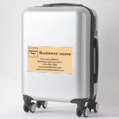Sticker Marque d'affaires, Brown clair grand rectangle Vin (Sur valise)