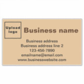 Sticker Marque d'affaires, Brown clair grand rectangle Vin (Devant)