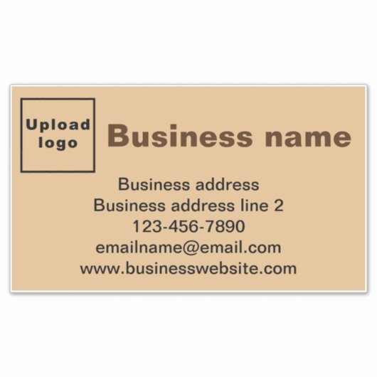 Sticker Marque d'affaires, Brown clair grand rectangle Vin (Devant)