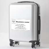 Sticker Marque d'affaires sur blanc grand rectangle Vinyl (Sur valise)