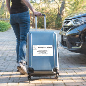 Sticker Marque d'affaires sur blanc grand rectangle Vinyl (Valise Insitu)