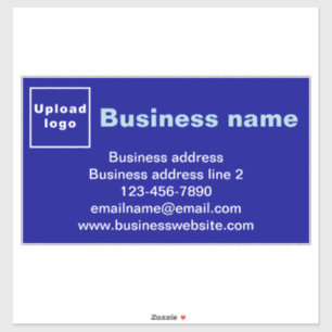 Sticker Marque d'affaires sur grand rectangle bleu Vinyl