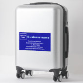 Sticker Marque d'affaires sur grand rectangle bleu Vinyl (Sur valise)