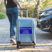 Sticker Marque d'affaires sur grand rectangle bleu Vinyl (Valise Insitu)