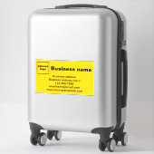 Sticker Marque d'affaires sur grand rectangle jaune Vinyl (Sur valise)