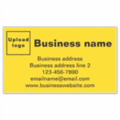 Sticker Marque d'affaires sur grand rectangle jaune Vinyl (Devant)