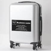 Sticker Marque d'affaires sur grand rectangle noir Vinyl (Sur valise)