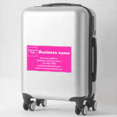 Sticker Marque d'affaires sur grand rectangle rose Vinyl (Sur valise)