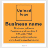 Sticker Marque d'affaires sur orange couleur grand Carré V (Feuille)