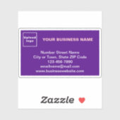 Sticker Marque d'affaires sur pinceau de vinyle rectangle  (Feuille)