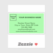 Sticker Marque d'affaires sur rectangle vert clair Vinyl (Feuille)