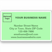 Sticker Marque d'affaires sur rectangle vert clair Vinyl (Devant)