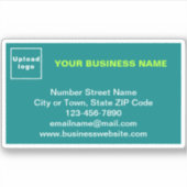 Sticker Marque d'affaires sur Turquoise rectangle vert Vin (Devant)