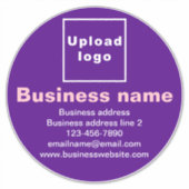 Sticker Marque d'affaires sur violet grand bâton de vinyle (Devant)