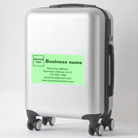 Sticker Marque d'affaires, Vert clair Grand Rectangle Viny (Sur valise)