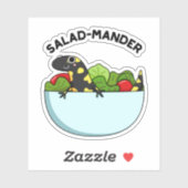 Sticker Marque de salade Funny Salamander Animal Pun (Feuille)