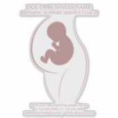 Sticker Marque Silhouette Mère et Bébé Rose Poussiéreuse (Devant)