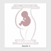 Sticker Marque Silhouette Mère et Bébé Rose Poussiéreuse (Feuille)