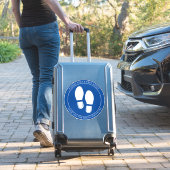Sticker Marqueur de plancher bleu à distance sociale (Valise Insitu)
