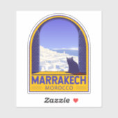 Sticker Marrakech Maroc Cat Retro (Feuille)