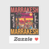 Sticker Marrakech Maroc souk Tourisme Voyage Souvenir (Feuille)