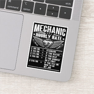 Sticker Marrant mécanicien taux horaire Auto voiture mécan