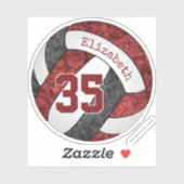 Sticker marron noir girly volleyball équipe couleurs (Feuille)