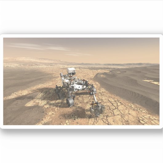Sticker Mars 2020 Rover Sur La Surface De Mars. (Devant)