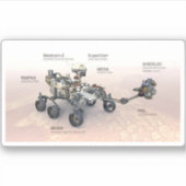 Sticker Mars La Persévérance Rover Avec Instruments (Devant)