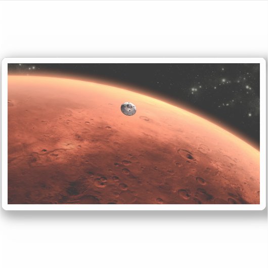 Sticker Mars Science Laboratory approchant Mars. (Devant)