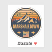 Sticker Marshalltown, Iowa (Feuille)
