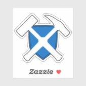 Sticker Marteau de géologue avec drapeau d'Écosse (Feuille)