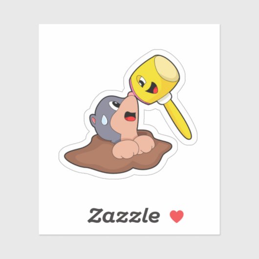 Sticker Marteau de taupe (Feuille)