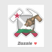 Sticker Marteaux de roche du géologue - Drapeau de Califor (Feuille)